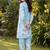 women printed regular cotton kurta with trousers