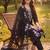 women ethnic motifs embroidered regular thread work kurta with trousers & with dupatta