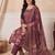 women floral printed regular mirror work linen kurta with trousers & with dupatta