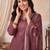 women floral printed regular mirror work linen kurta with trousers & with dupatta
