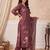 women floral printed regular mirror work linen kurta with trousers & with dupatta