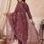 women floral printed regular mirror work linen kurta with trousers & with dupatta