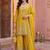 women ethnic motifs embroidered regular mirror work kurta with palazzos & with dupatta