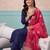 women ethnic motifs embroidered regular kurta with trousers & with dupatta