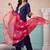 women ethnic motifs embroidered regular kurta with trousers & with dupatta