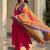 women regular thread work kurta with trousers & with dupatta