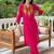 women ethnic motifs embroidered regular thread work cotton kurta with trousers
