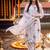 women floral printed regular cotton kurta with trousers & with dupatta