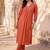 women ethnic motifs embroidered regular mirror work liva kurta with trousers