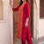 women floral embroidered regular thread work kurta with trousers