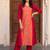 women floral embroidered regular thread work kurta with trousers