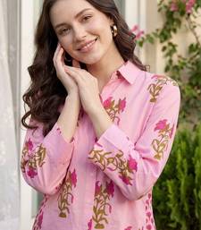 women floral printed regular cotton kurta with pyjamas
