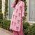 women floral printed regular cotton kurta with pyjamas