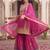 women ethnic motifs embroidered regular kurta with sharara & with dupatta