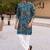 Blue heavy crepe kurta set with thread & sequin embroidery