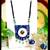Indigo blue color fabric handmade neckset