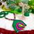 leaf green color fabric handmade neckset