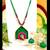 leaf green color fabric handmade neckset