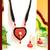 shiny red color fabric handmade neckset