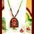 red with green color fabric handmade neckset