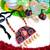 Black and red  color fabric handmade neckset