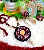 Deep brown and balck color fabric handmade neckset