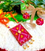 pink color fabric handmade neckset