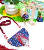 deep blue color fabric handmade neckset