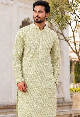 Refreshing light mint rayon kurta set with chikankari schiffli work 2