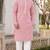 Graceful light peach rayon kurta set with chikankari schiffli work