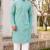 Elegant light sky blue rayon kurta set with chikankari schiffli work