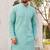 Elegant light sky blue rayon kurta set with chikankari schiffli work
