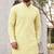 Charming light yellow rayon kurta set with chikankari schiffli work