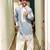 Sky blue embroidery rolex-silk fancy designer party wear embroidery men's wear kurta