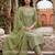Women's art silk fabric embroidered kurta set with  dupatta