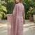 Women's silk chiffon embroidered kurta set with digital dupatta