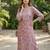 Women's silk chiffon embroidered kurta set with digital dupatta
