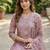 Women's silk chiffon embroidered kurta set with digital dupatta