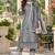 Women's embroidered kurta set with chiffon lace dupatta