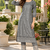 Women's embroidered kurta set with chiffon lace dupatta