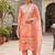 Women's silk chiffon embroidered kurta set with digital dupatta