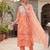 Women's silk chiffon embroidered kurta set with digital dupatta