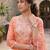 Women's silk chiffon embroidered kurta set with digital dupatta