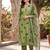 Women's silk chiffon embroidered kurta set with digital dupatta