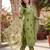 Women's silk chiffon embroidered kurta set with digital dupatta