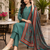 Women's straight side slit  kurta pant set with digital dupatta