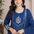 Teal&blue chanderi readymade anarkali suit with embroidery work