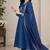 Teal&blue chanderi readymade anarkali suit with embroidery work