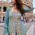Blue vichitra silk readymade suit with embroidery & sequence work