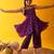 Purple bandhani silk & cotton palazzo set & kurta pyjama brother sister matching combo